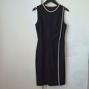 J Crew navy and cream piped dress size 2